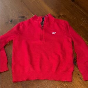 Vineyard Vines Red Half-Zip Sweater